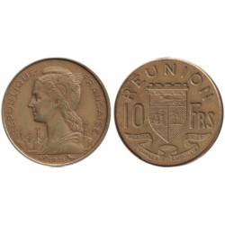 Monnaie monde - LA REUNION - KM10a -10 francs 1971