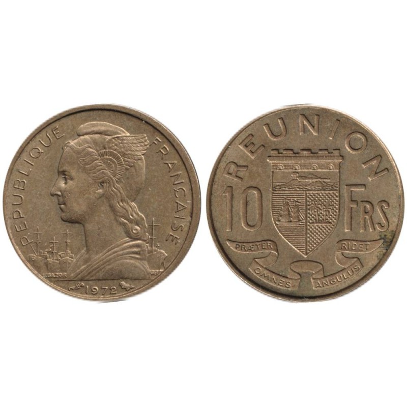 Monnaie monde - LA REUNION - KM10a -10 francs 1972