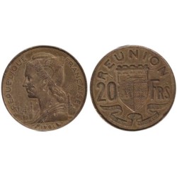 Monnaie monde - LA REUNION - KM11 - 20 francs 1961