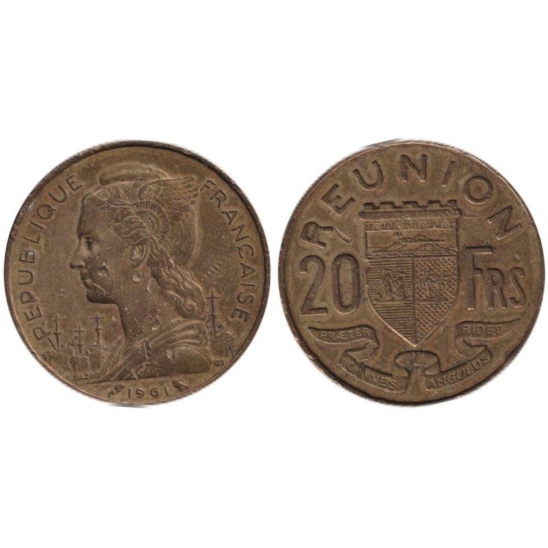 Monnaie monde - LA REUNION - KM11 - 20 francs 1961