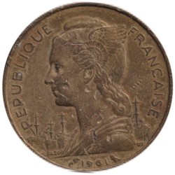 Monnaie monde - LA REUNION - KM11 - 20 francs 1961