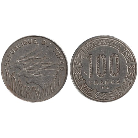 Monnaie monde - TCHAD - KM3 - 100 francs 1978