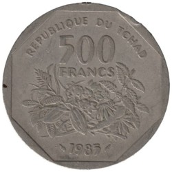Monnaie monde - TCHAD - KM13 - 500 francs 1985