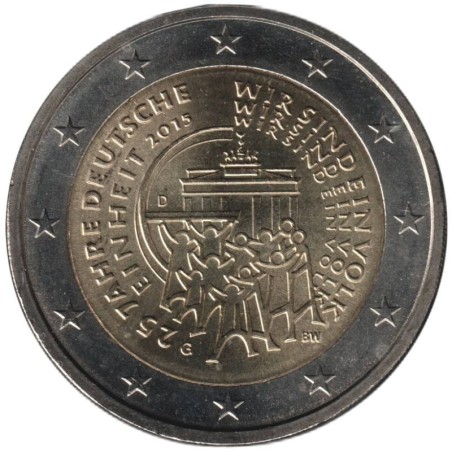 Monnaie euro - ALLEMAGNE - 2 euros commémorative - Réunification allemande - 2015 G