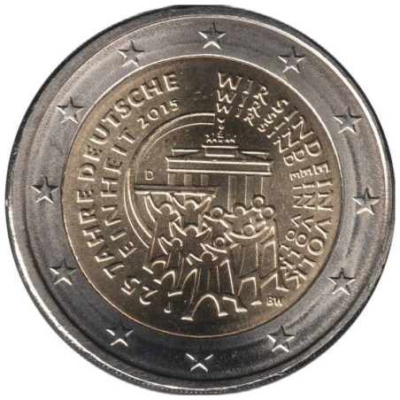 Monnaie euro - ALLEMAGNE - 2 euros commémorative - Réunification allemande - 2015 J