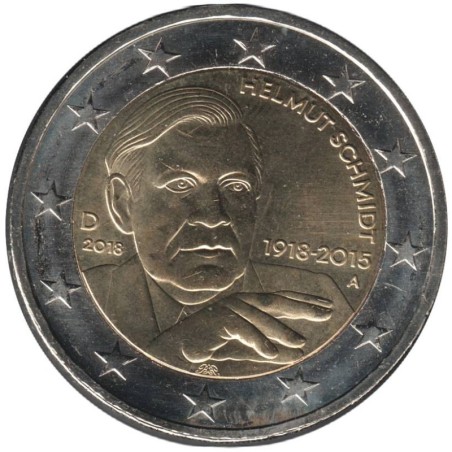 Monnaie euro - ALLEMAGNE - 2 euros commémorative - Helmut Schmidt - 2018 A