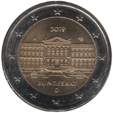 Monnaie euro - ALLEMAGNE - 2 euros commémorative - Conseil Fédéral - Bundesrat - 2019 A