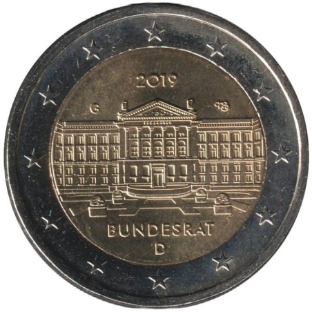 Monnaie euro - ALLEMAGNE - 2 euros commémorative - Conseil Fédéral - Bundesrat - 2019 G
