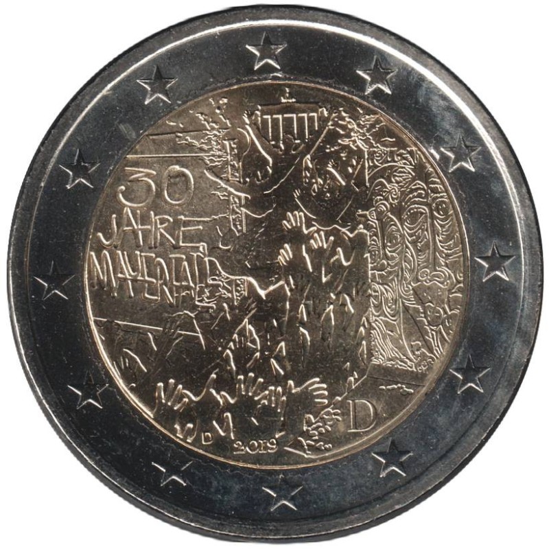Monnaie euro - ALLEMAGNE - 2 euros commémorative - 30 ans de la Chute du Mur de Berlin - 2019 D