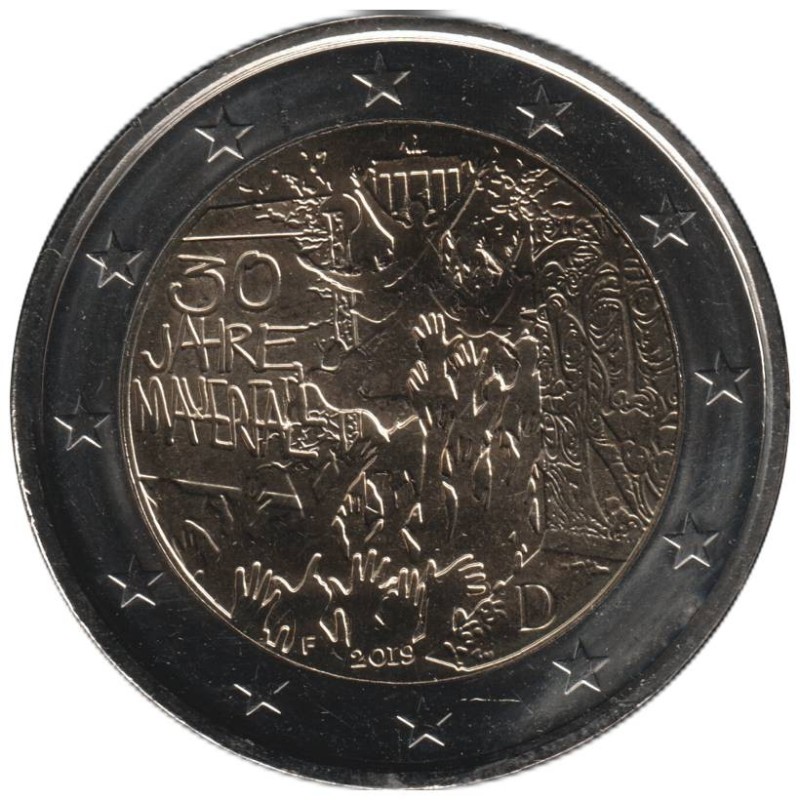 Monnaie euro - ALLEMAGNE - 2 euros commémorative - 30 ans de la Chute du Mur de Berlin - 2019 F