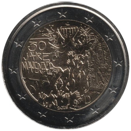 Monnaie euro - ALLEMAGNE - 2 euros commémorative - 30 ans de la Chute du Mur de Berlin - 2019 F