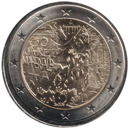 Monnaie euro - ALLEMAGNE - 2 euros commémorative - 30 ans de la Chute du Mur de Berlin - 2019 J