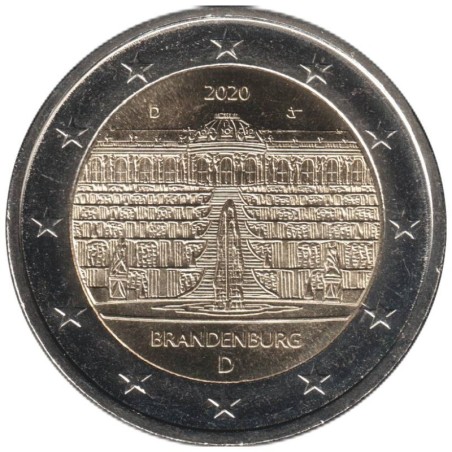 Monnaie euro - ALLEMAGNE - 2 euros commémorative - Brandebourg - Palais Sanssouci - 2020 D