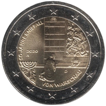 Monnaie euro - ALLEMAGNE - 2 euros commémorative - Kniefall von Warschau - 2020 A