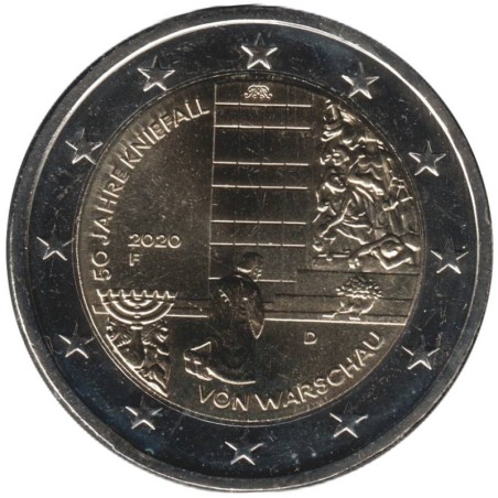 Monnaie euro - ALLEMAGNE - 2 euros commémorative - Kniefall von Warschau - 2020 F