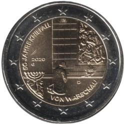 Monnaie euro - ALLEMAGNE - 2 euros commémorative - Kniefall von Warschau - 2020 G
