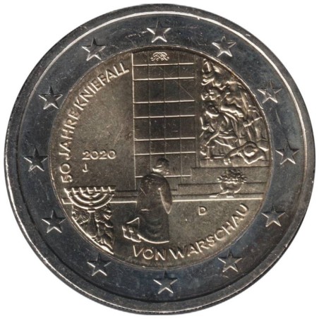 Monnaie euro - ALLEMAGNE - 2 euros commémorative - Kniefall von Warschau - 2020 J