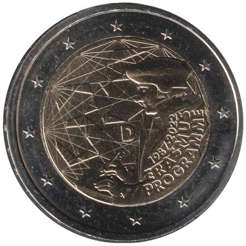 Monnaie euro - ALLEMAGNE - 2 euros commémorative - 35 ans du programme Erasmus - 2022 A