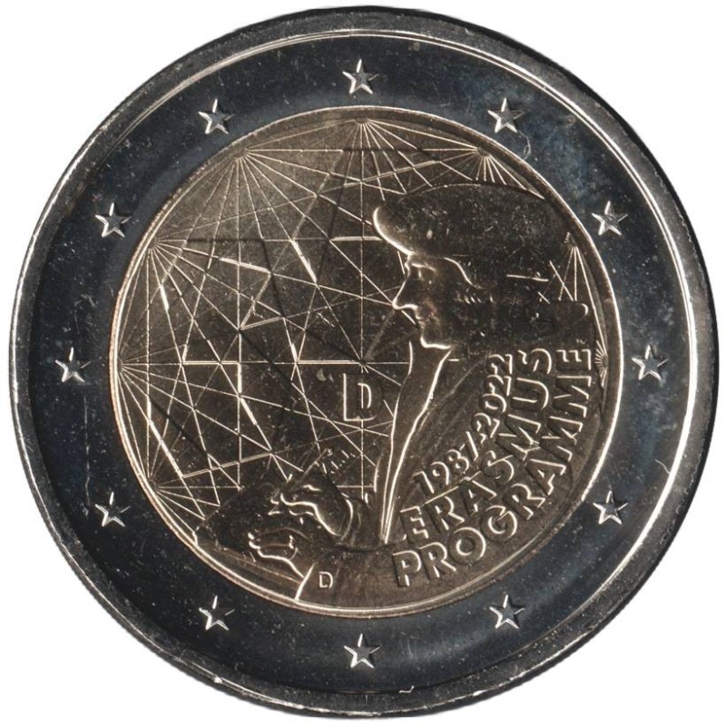 Monnaie euro - ALLEMAGNE - 2 euros commémorative - 35 ans du programme Erasmus - 2022 D