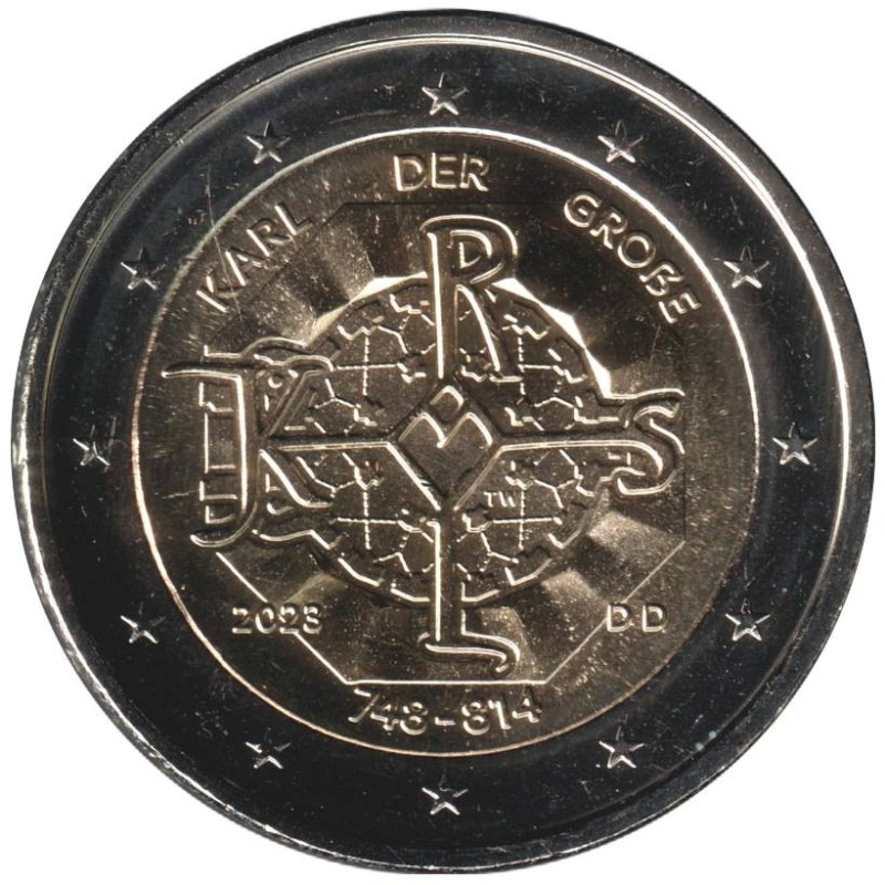 Monnaie euro - ALLEMAGNE - 2 euros commémorative - 125 ans de la naissance de Charlemagne - 2023 D