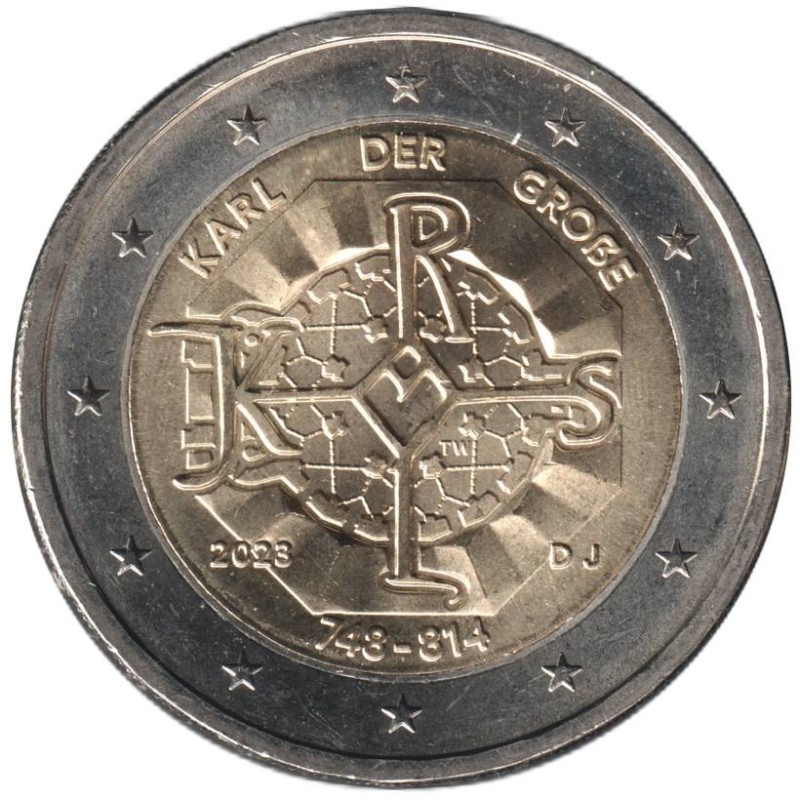 Monnaie euro - ALLEMAGNE - 2 euros commémorative - 125 ans de la naissance de Charlemagne - 2023 J