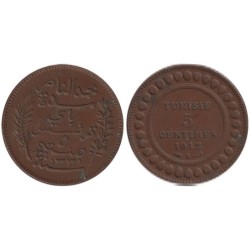 Monnaie monde - TUNISIE - KM235 - 5 centimes AH1330 - 1912 A