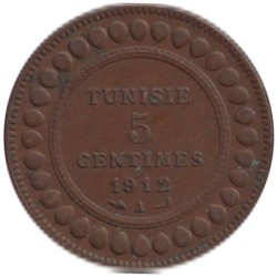 Monnaie monde - TUNISIE - KM235 - 5 centimes AH1330 - 1912 A