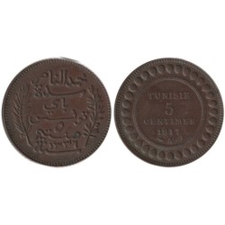 Monnaie monde - TUNISIE - KM235 - 5 centimes AH1336 - 1917 A