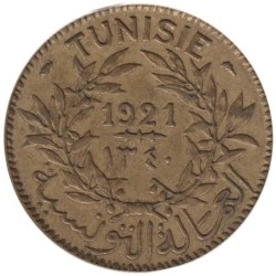 Monnaie monde - TUNISIE - KM248 - 2 francs AH1340 - 1921