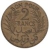 Monnaie monde - TUNISIE - KM248 - 2 francs AH1340 - 1921