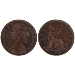 Monnaie monde - GRANDE-BRETAGNE - KM749.2 - 1 penny 1861