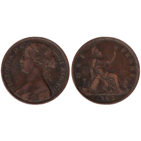 Monnaie monde - GRANDE-BRETAGNE - KM749.2 - 1 penny 1861