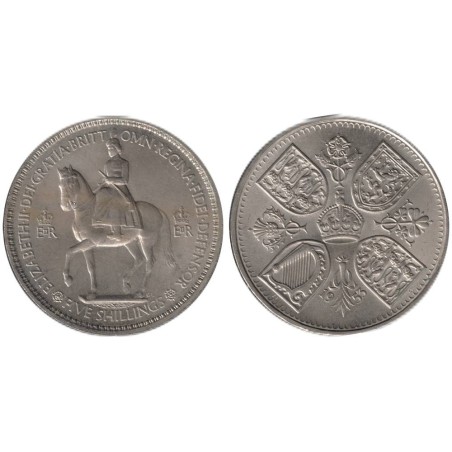 Monnaie monde - GRANDE-BRETAGNE - KM894 - 5 shillings / 1 crown 1953