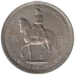 Monnaie monde - GRANDE-BRETAGNE - KM894 - 5 shillings / 1 crown 1953