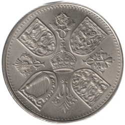 Monnaie monde - GRANDE-BRETAGNE - KM894 - 5 shillings / 1 crown 1953