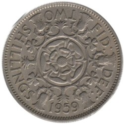 Monnaie monde - GRANDE-BRETAGNE - KM906 - 2 shillings / 1 florin 1959