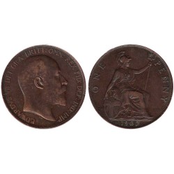 Monnaie monde - GRANDE-BRETAGNE - KM794.2 - 1 penny 1902