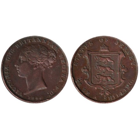 Monnaie monde - JERSEY - KM2 - 1/26 shilling 1844