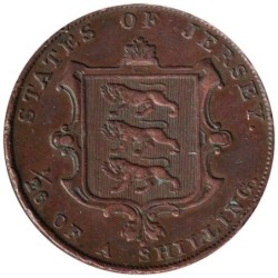 Monnaie monde - JERSEY - KM2 - 1/26 shilling 1844