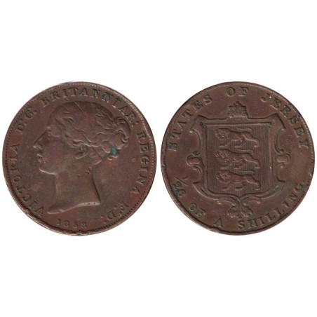 Monnaie monde - JERSEY - KM2 - 1/26 shilling 1858