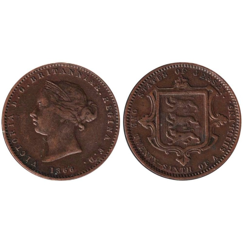 Monnaie monde - JERSEY - KM4 - 1/26 shilling 1866