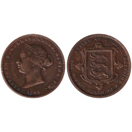 Monnaie monde - JERSEY - KM4 - 1/26 shilling 1866