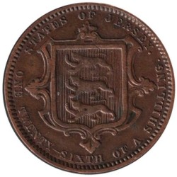Monnaie monde - JERSEY - KM4 - 1/26 shilling 1866