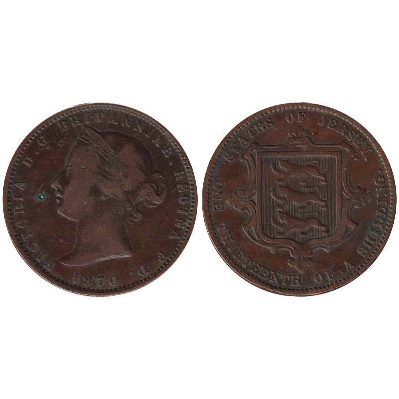 Monnaie monde - JERSEY - KM5 - 1/13 shilling 1870