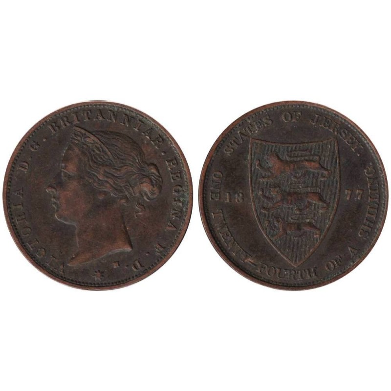 Monnaie monde - JERSEY - KM7 - 1/24 shilling 1877 H