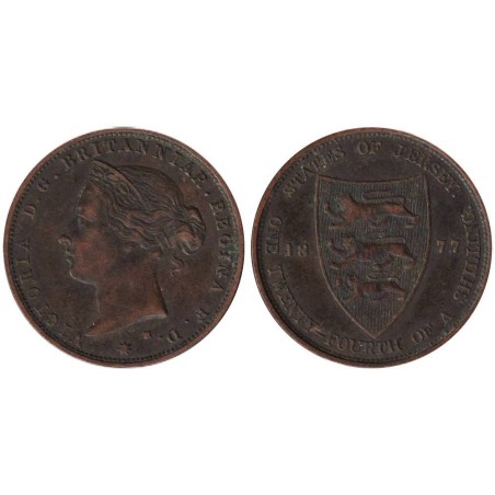 Monnaie monde - JERSEY - KM7 - 1/24 shilling 1877 H