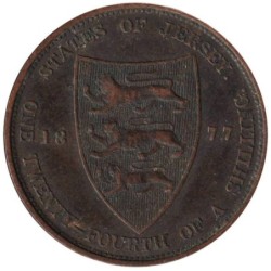 Monnaie monde - JERSEY - KM7 - 1/24 shilling 1877 H