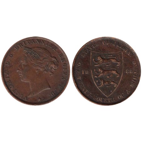 Monnaie monde - JERSEY - KM7 - 1/24 shilling 1888