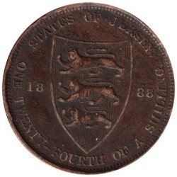 Monnaie monde - JERSEY - KM7 - 1/24 shilling 1888