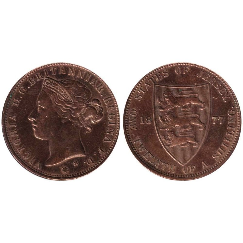 Monnaie monde - JERSEY - KM8 - 1/12 shilling 1877 H